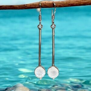 Moonstone 925 Pendulum Earrings